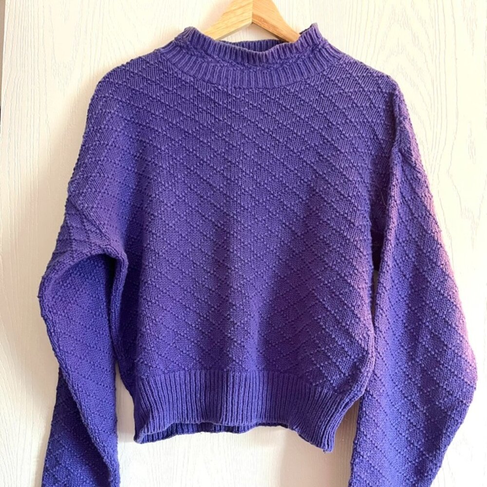 Purple Cowl Neck Sweater